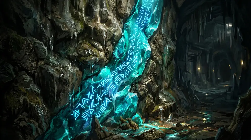 Glowing subterranean crystals